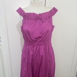 Fuchsia Anthropologie Maeve Purple Off the Shoulder Midi Dress Medium